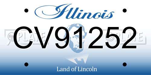 CV91252 Illinois License Plate