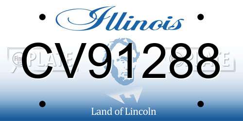 CV91288 Illinois License Plate