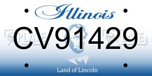CV91429 Illinois License Plate