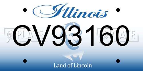 CV93160 Illinois License Plate