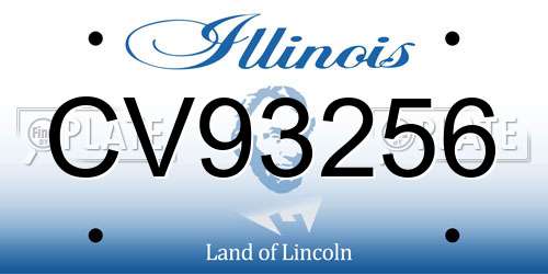 CV93256 Illinois License Plate