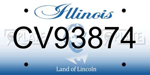 CV93874 Illinois License Plate