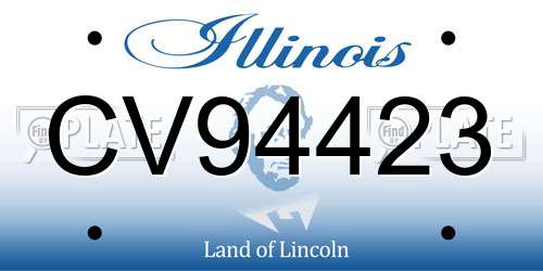 CV94423 Illinois License Plate