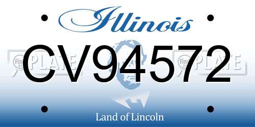 CV94572 Illinois License Plate