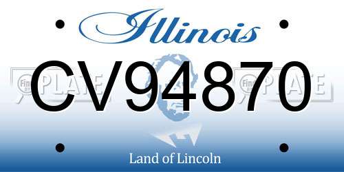 CV94870 Illinois License Plate