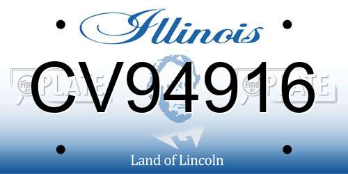 CV94916 Illinois License Plate