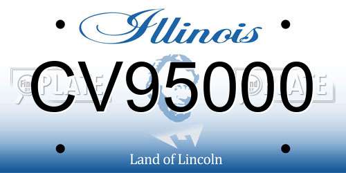 CV95000 Illinois License Plate