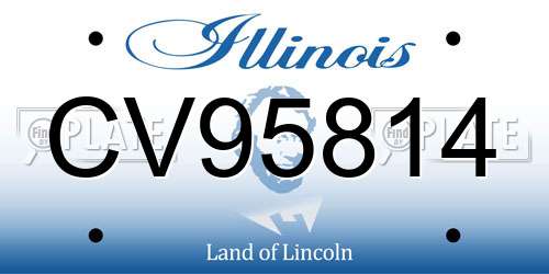 CV95814 Illinois License Plate