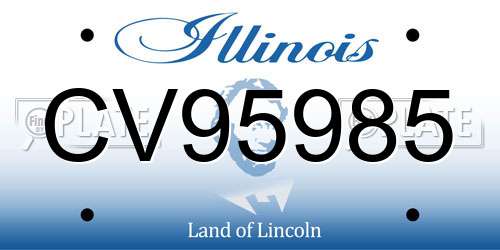 CV95985 Illinois License Plate
