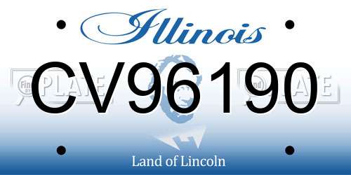 CV96190 Illinois License Plate