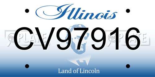 CV97916 Illinois License Plate
