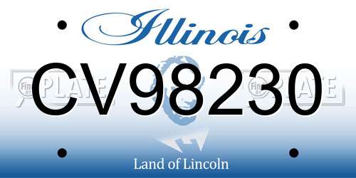 CV98230 Illinois License Plate