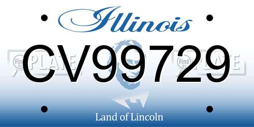 CV99729 Illinois License Plate