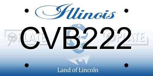 CVB222 Illinois License Plate