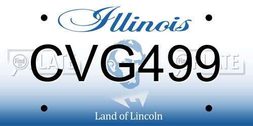 CVG499 Illinois License Plate