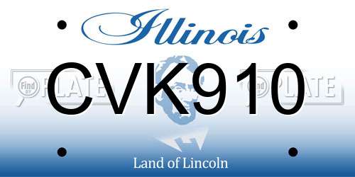 CVK910 Illinois License Plate