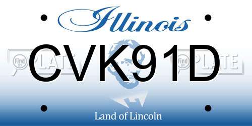 CVK91D Illinois License Plate