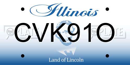 CVK91O Illinois License Plate