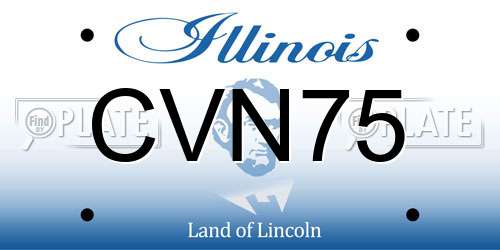 CVN75 Illinois License Plate
