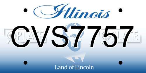 CVS7757 Illinois License Plate