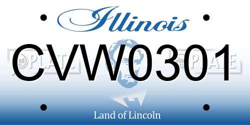 CVW0301 Illinois License Plate