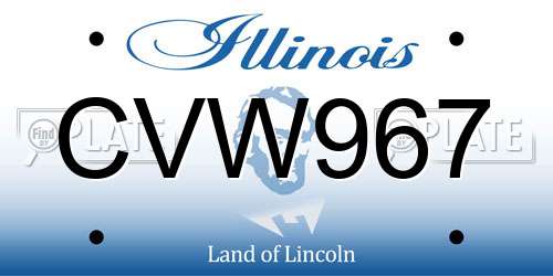 CVW967 Illinois License Plate