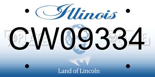 CW09334 Illinois License Plate