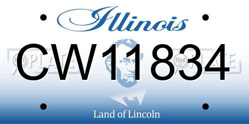 CW11834 Illinois License Plate