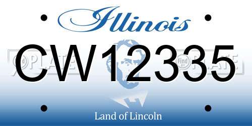 CW12335 Illinois License Plate