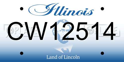 CW12514 Illinois License Plate