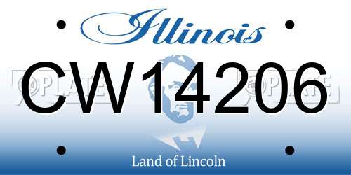 CW14206 Illinois License Plate