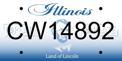 CW14892 Illinois License Plate
