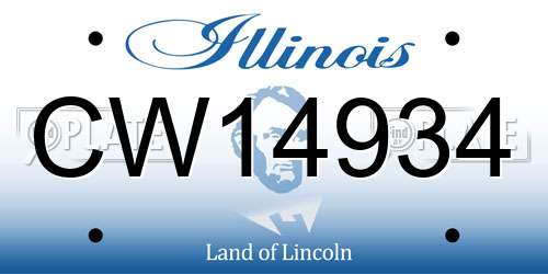 CW14934 Illinois License Plate