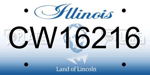 CW16216 Illinois License Plate