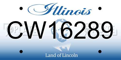 CW16289 Illinois License Plate
