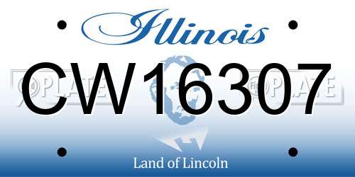CW16307 Illinois License Plate