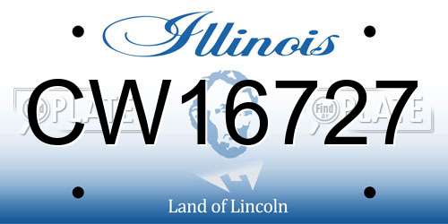 CW16727 Illinois License Plate