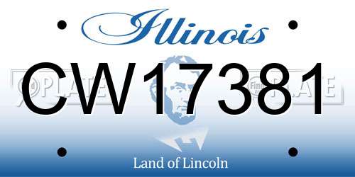CW17381 Illinois License Plate