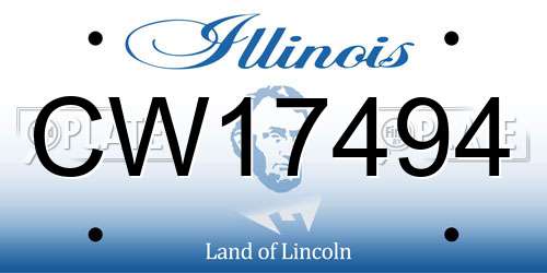 CW17494 Illinois License Plate