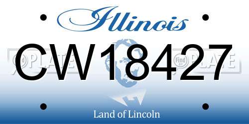 CW18427 Illinois License Plate