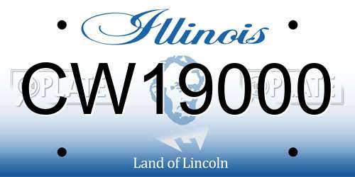 CW19000 Illinois License Plate