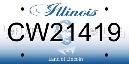 CW21419 Illinois License Plate