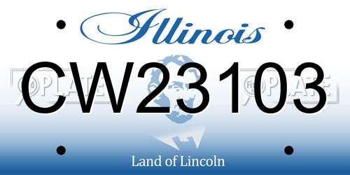 CW23103 Illinois License Plate