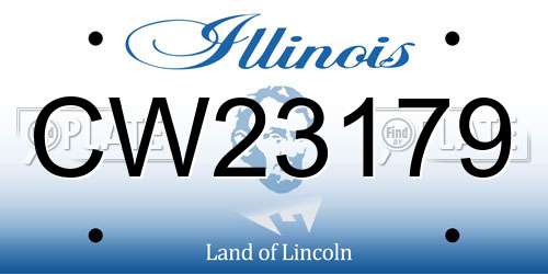 CW23179 Illinois License Plate