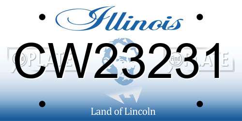 CW23231 Illinois License Plate