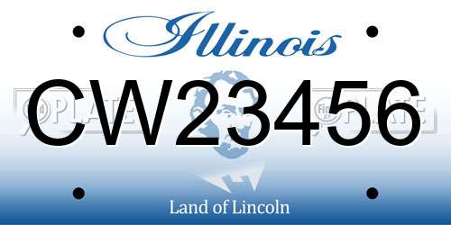 CW23456 Illinois License Plate