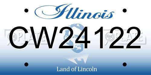 CW24122 Illinois License Plate