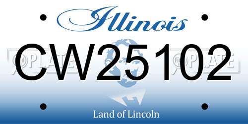 CW25102 Illinois License Plate