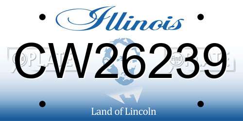 CW26239 Illinois License Plate