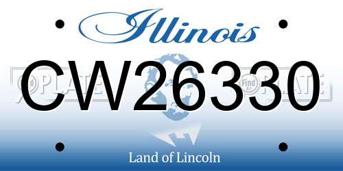 CW26330 Illinois License Plate
